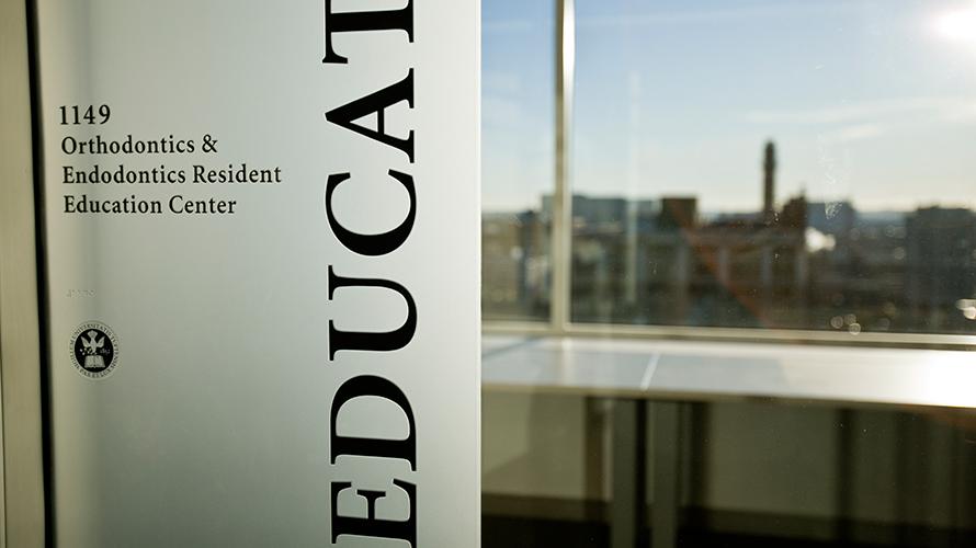 Door leading into the Department of Endodontics