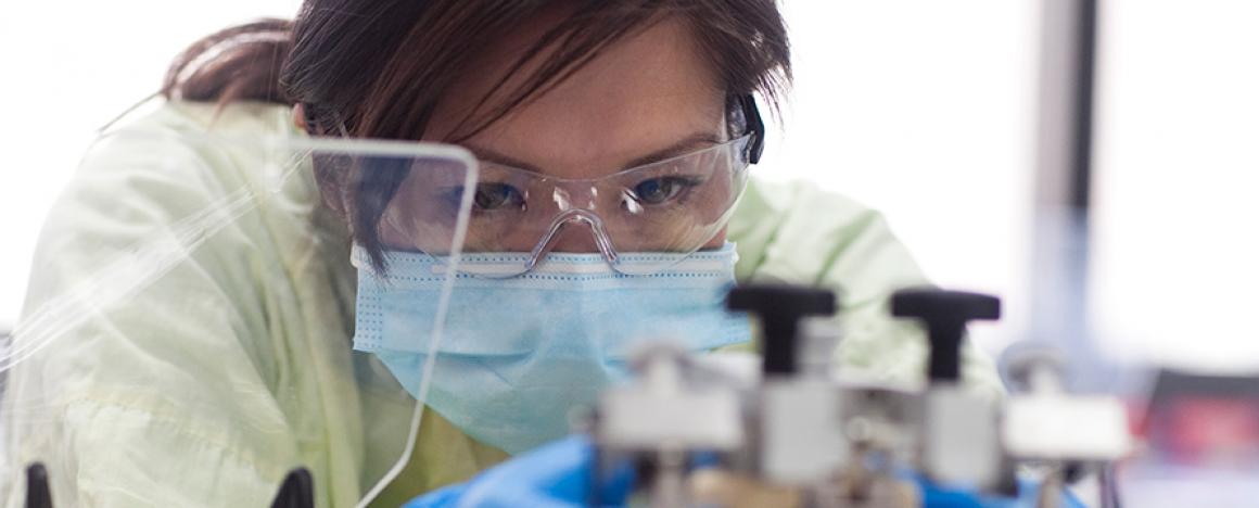 Student working in lab